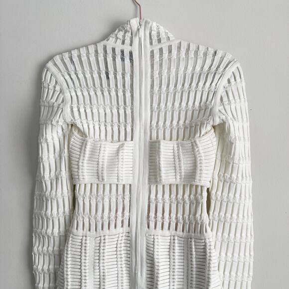 Herve Leger Bandage Burnout Bandage Mini Dress White - Cream Size Small - Picture 8 of 10